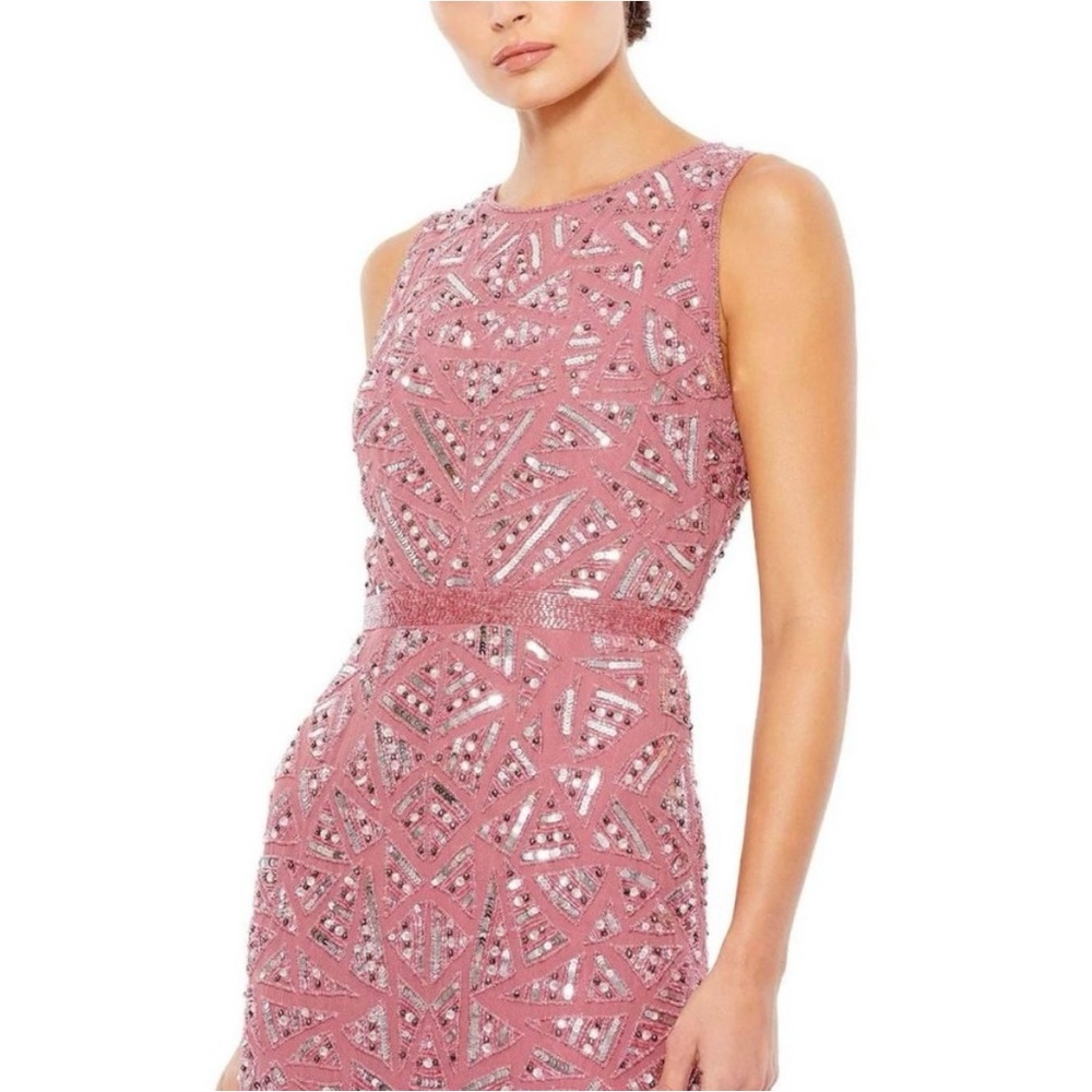 Mac Duggal Pink Sequin Sheath Midi Dress - Picture 3 of 15